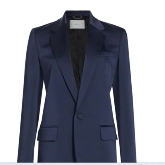 A.L.C Axel Satin Blue Blazer size 6 - Picture 2 of 7